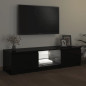 Meuble TV avec lumières LED noir 140x40x35,5 cm