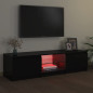 Meuble TV avec lumières LED noir 140x40x35,5 cm