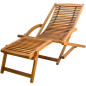 Chaise de terrasse avec repose pied Bois d acacia solide