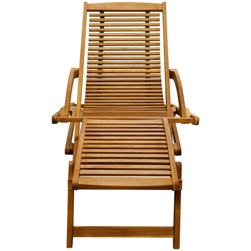 Chaise de terrasse avec repose pied Bois d acacia solide