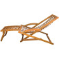 Chaise de terrasse avec repose pied Bois d acacia solide