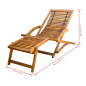 Chaise de terrasse avec repose pied Bois d acacia solide