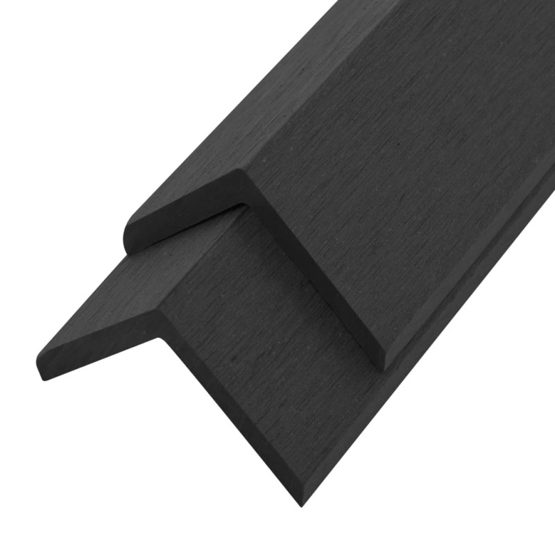 Cornière de terrasse 5 pcs WPC 170 cm Noir