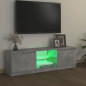 Meuble TV avec lumières LED gris béton 120x30x35,5 cm