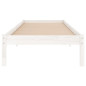 Cadre de lit sans matelas blanc bois massif 90x200 cm