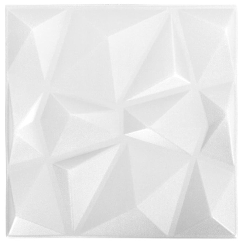 Panneaux muraux 3D 48 pcs 50x50 cm blanc diamant 12 m²