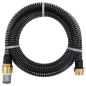 Tuyau d aspiration avec raccords en laiton noir 1,1" 15 m PVC