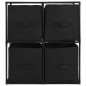 Armoire de rangement avec 4 paniers tissu Noir 63x30x71cm Acier