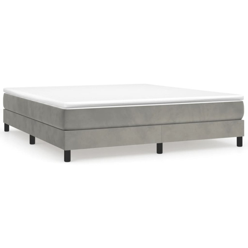 Cadre de lit sans matelas gris clair 180x200 cm velours