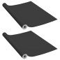 Films autoadhésifs pour meubles 2 pcs Noir 500x90 cm PVC