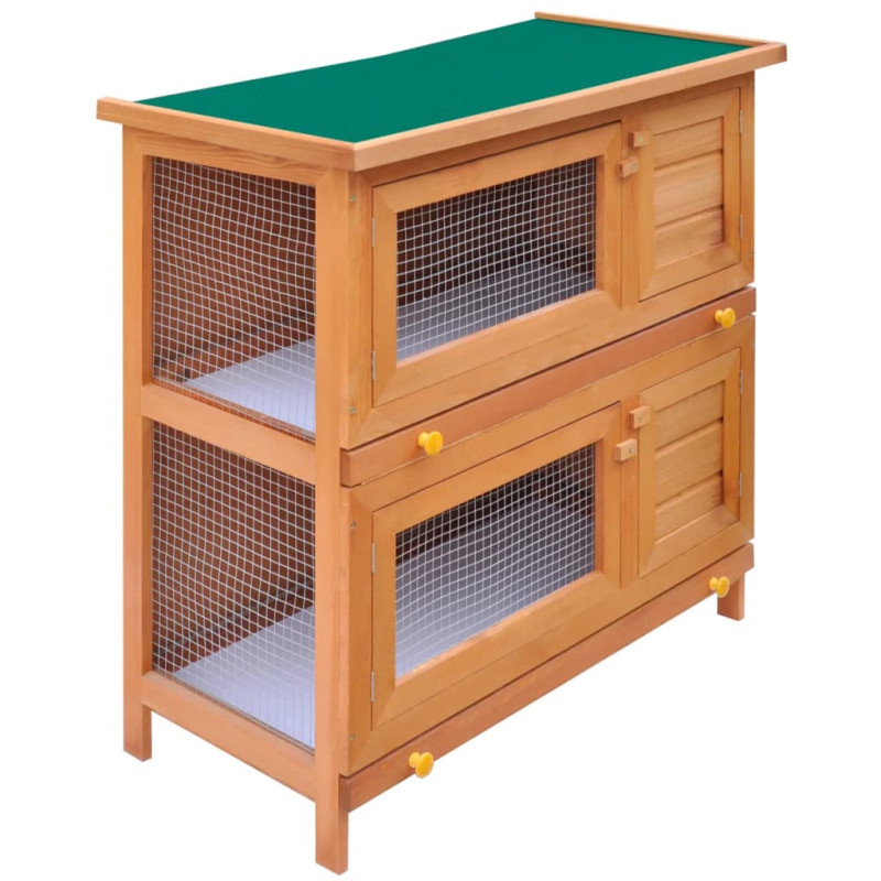 Clapier d extérieur Enclos pour petits animaux 4 portes Bois