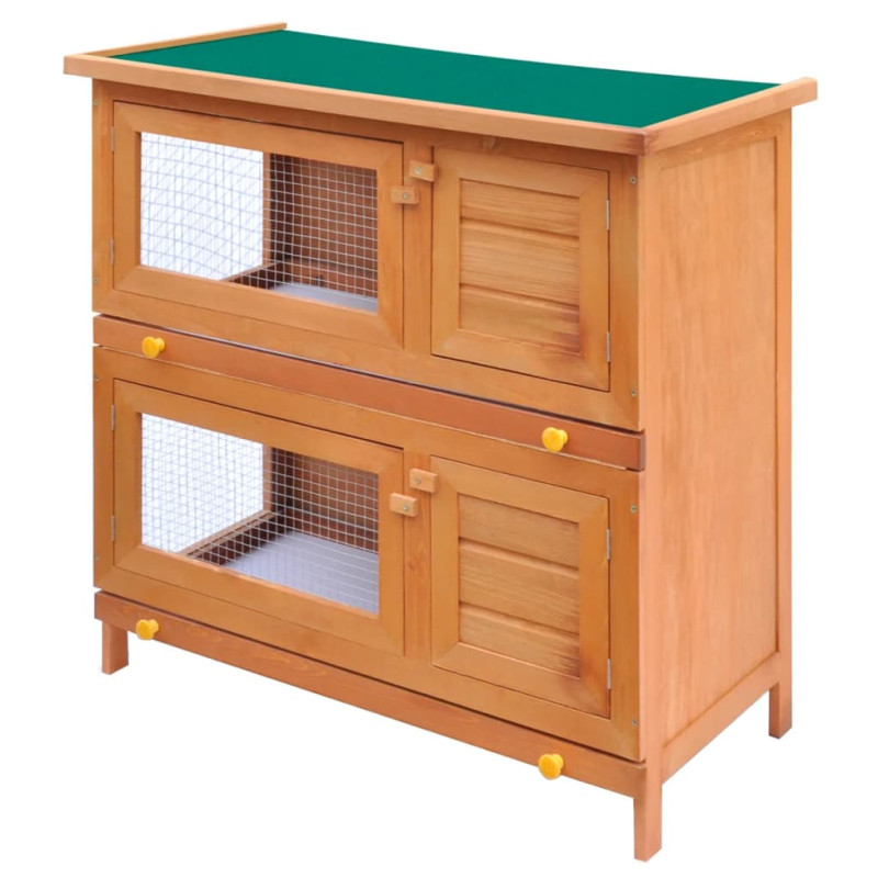 Clapier d extérieur Enclos pour petits animaux 4 portes Bois