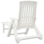 Chaise longue pliable avec roues blanc PP