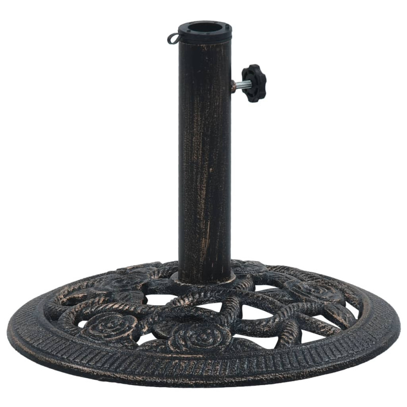 Socle de parasol Noir et bronze 9 kg 40 cm Fonte