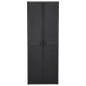 Armoire de rangement de jardin Noir 65x45x172 cm PP Rotin