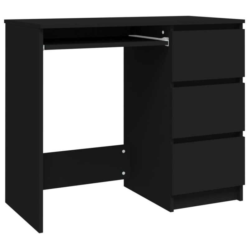 Bureau Noir 90x45x76 cm Bois d’ingénierie