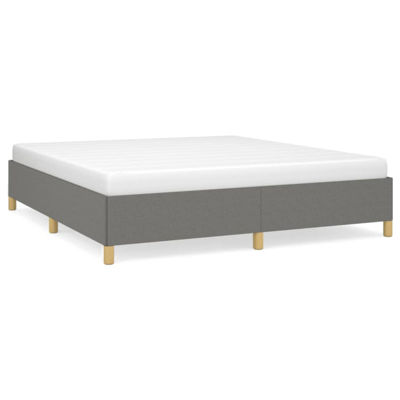 Cadre de lit sans matelas gris foncé 160x200 cm tissu