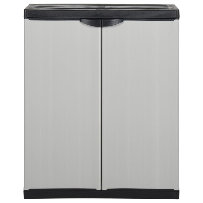 Armoire de rangement de jardin 1 étagère Gris noir 68x40x85 cm