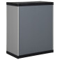 Armoire de rangement de jardin 1 étagère Gris noir 68x40x85 cm