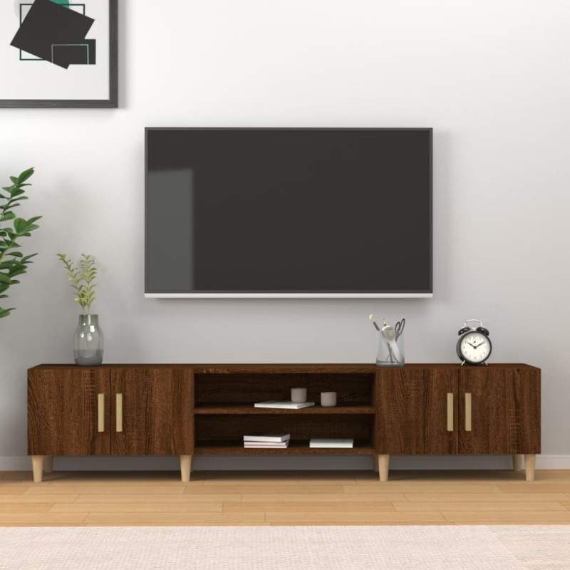 Meuble TV chêne marron 180x31,5x40 cm bois d ingénierie