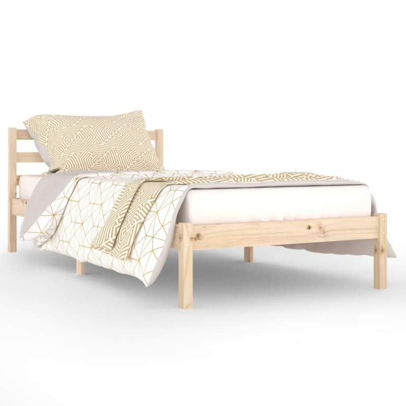 Cadre de lit sans matelas bois de pin massif 90x200 cm