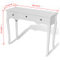 Table de console et coiffeuse avec 3 tiroirs Blanc 