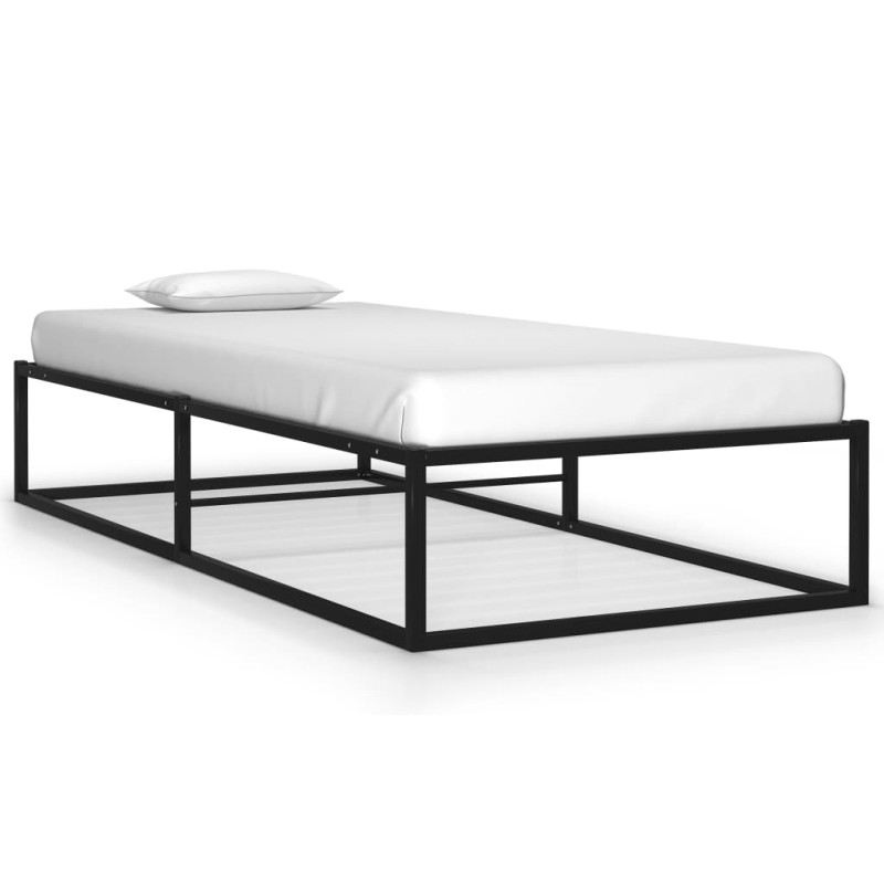 Cadre de lit sans matelas noir métal 90x200 cm