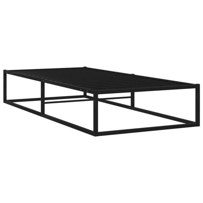 Cadre de lit sans matelas noir métal 90x200 cm