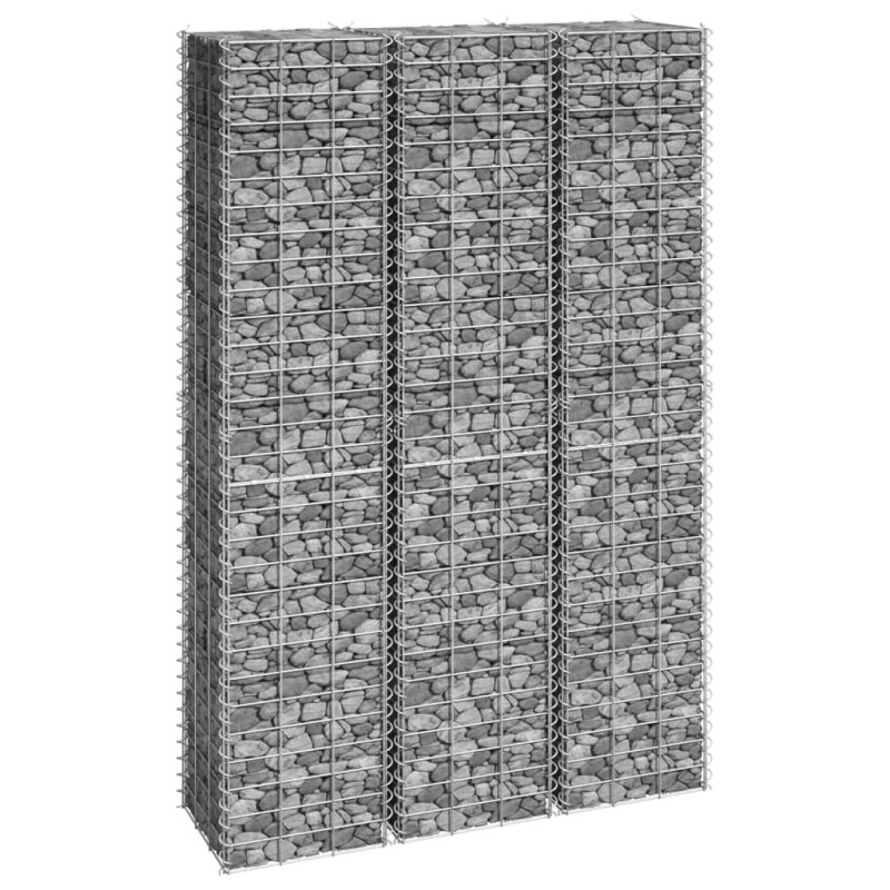 Lits surélevés en gabion 3 pcs 30x30x150 cm Fer