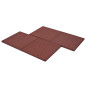 Carreaux de protection antichoc 6pcs Caoutchouc 50x50x3cm Rouge