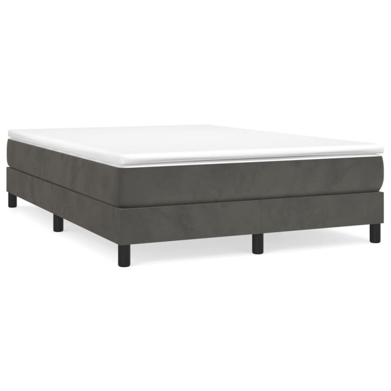 Cadre de lit sans matelas gris foncé 140x200 cm velours