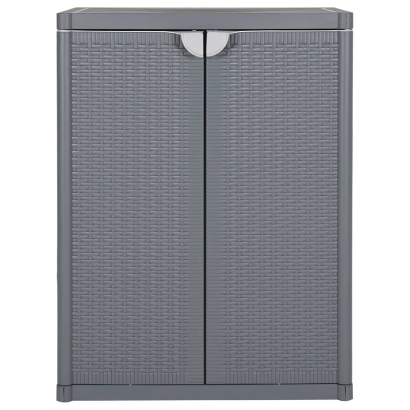 Armoire de rangement de jardin gris 65x45x88 cm PP rotin