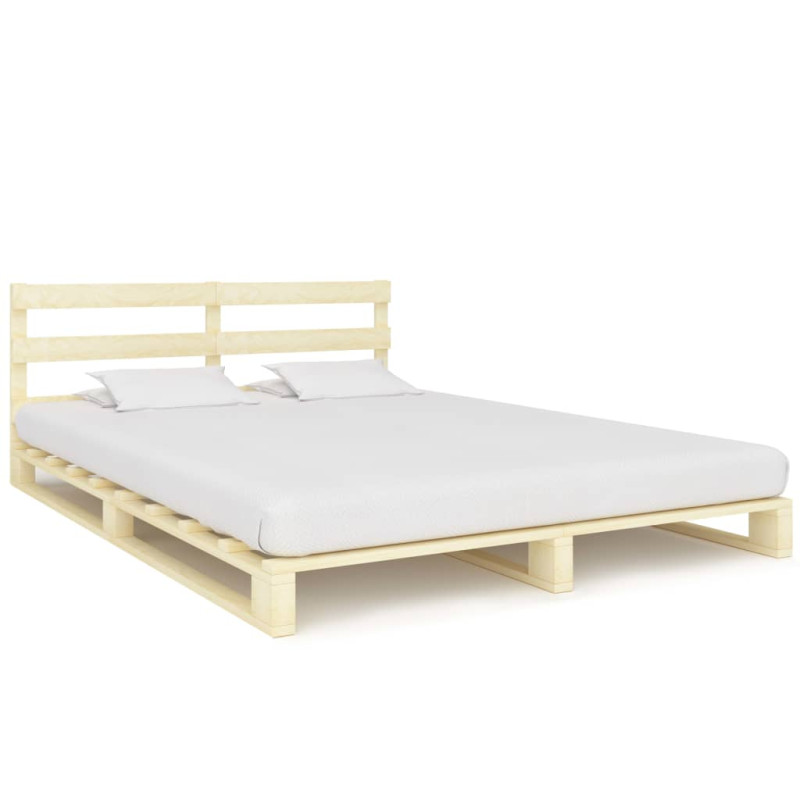 Cadre de lit de palette sans matelas 140x200 cm bois massif pin