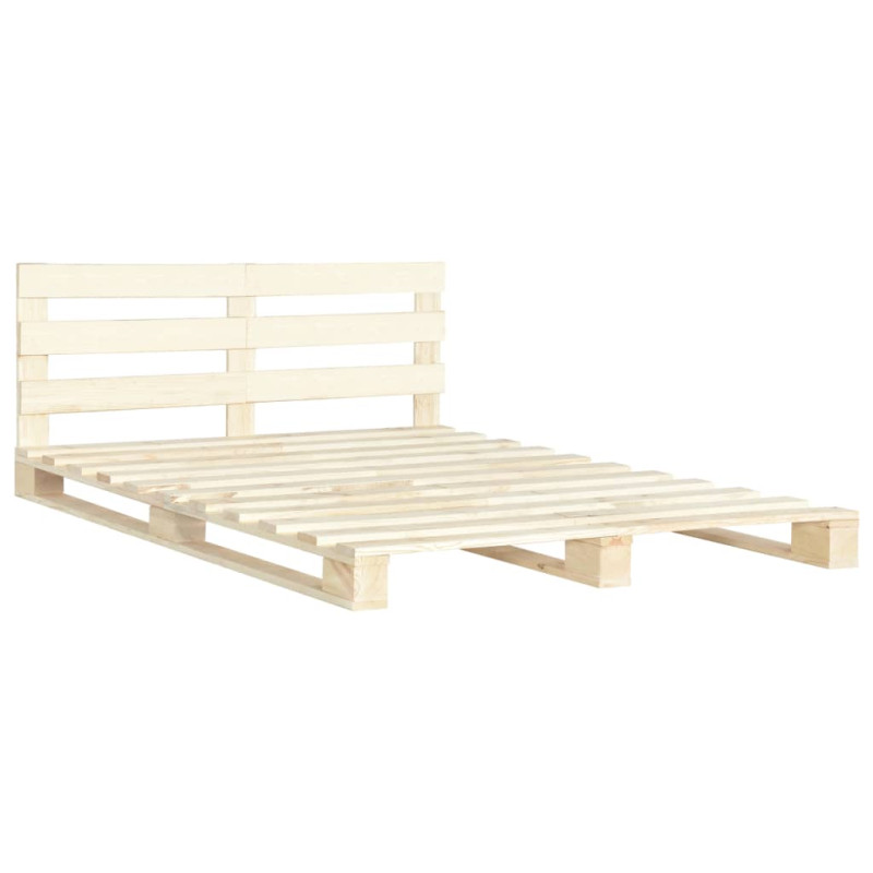 Cadre de lit de palette sans matelas 140x200 cm bois massif pin