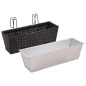 Ensemble de jardinières de balcon Trapèze Rotin 50cm 2 pcs Noir