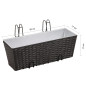 Ensemble de jardinières de balcon Trapèze Rotin 50cm 2 pcs Noir