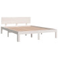 Cadre de lit sans matelas blanc bois de pin massif 140x190 cm