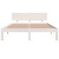 Cadre de lit sans matelas blanc bois de pin massif 140x190 cm