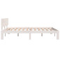 Cadre de lit sans matelas blanc bois de pin massif 140x190 cm