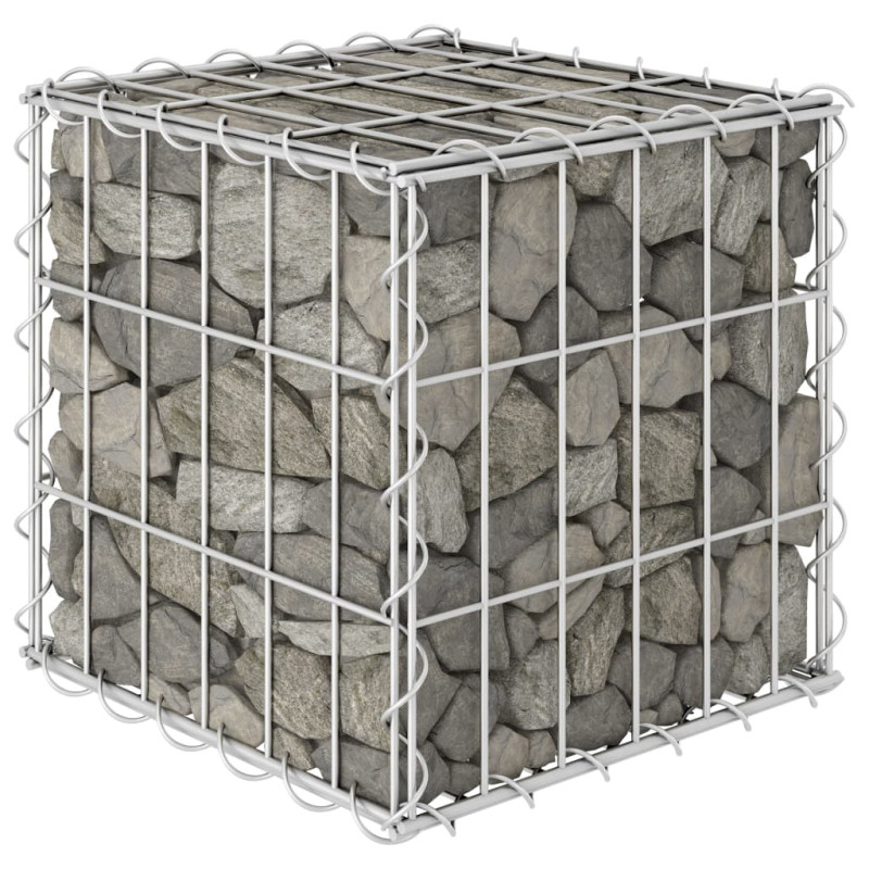 Lit surélevé cube à gabion Fil d acier 30x30x30 cm