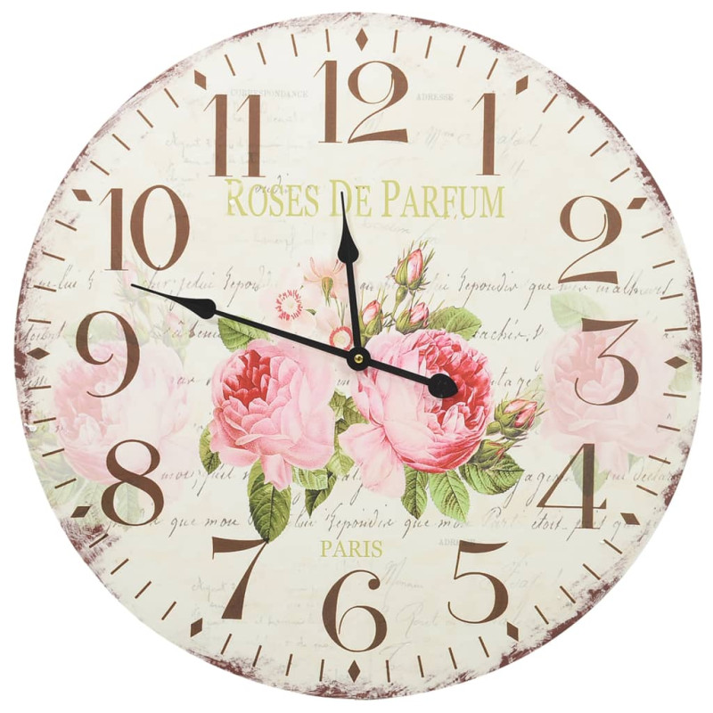 Horloge murale vintage Fleur 60 cm