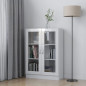 Armoire vitrine Blanc brillant 82,5x30,5x115 cm Bois ingénierie