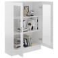 Armoire vitrine Blanc brillant 82,5x30,5x115 cm Bois ingénierie