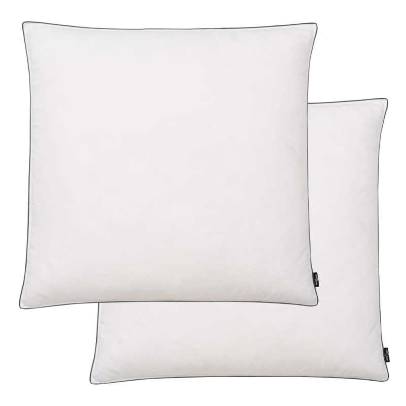 Oreiller lot de 2 Remplissage de duvet léger 80 x 80 cm Blanc