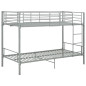 Lit superposé sans matelas gris métal 90x200 cm