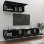 Ensemble de meubles TV 3 pcs Noir Bois d ingénierie