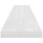 Étagère murale flottante Blanc brillant 120x23,5x3,8 cm MDF