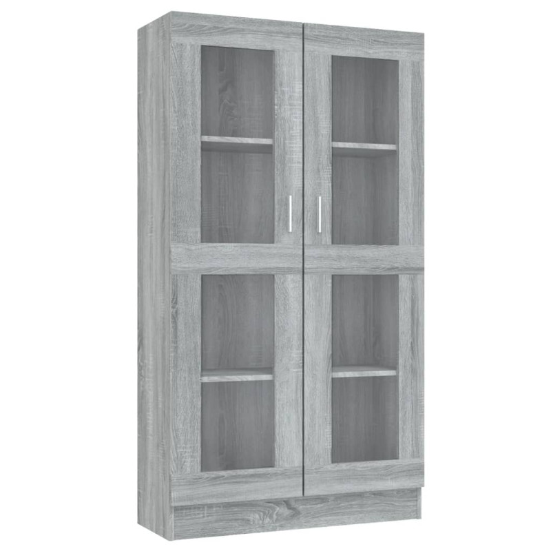 Armoire à vitrine Sonoma gris 82,5x30,5x150cm Bois d ingénierie