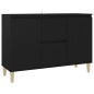 Buffet noir 101x35x70 cm bois d ingénierie