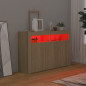 Buffet avec lumières LED chêne sonoma 115,5x30x75 cm